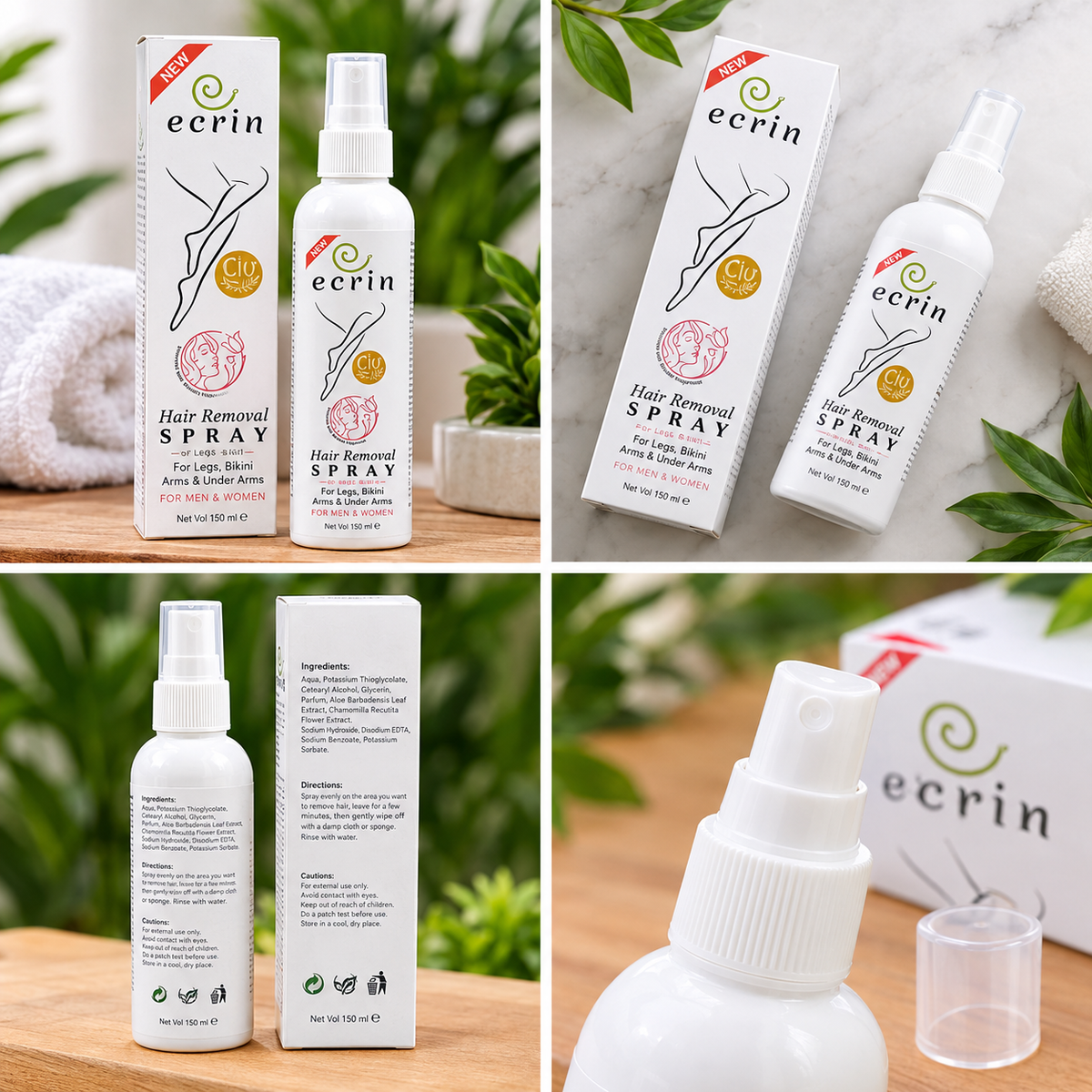 Ecrin Hair Removal Spray – Fast & Easy Hair Removal for Men & Women